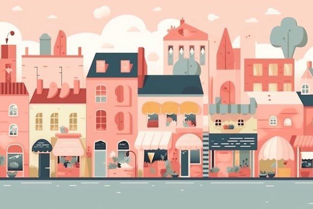 A town market flat illustration for codabase