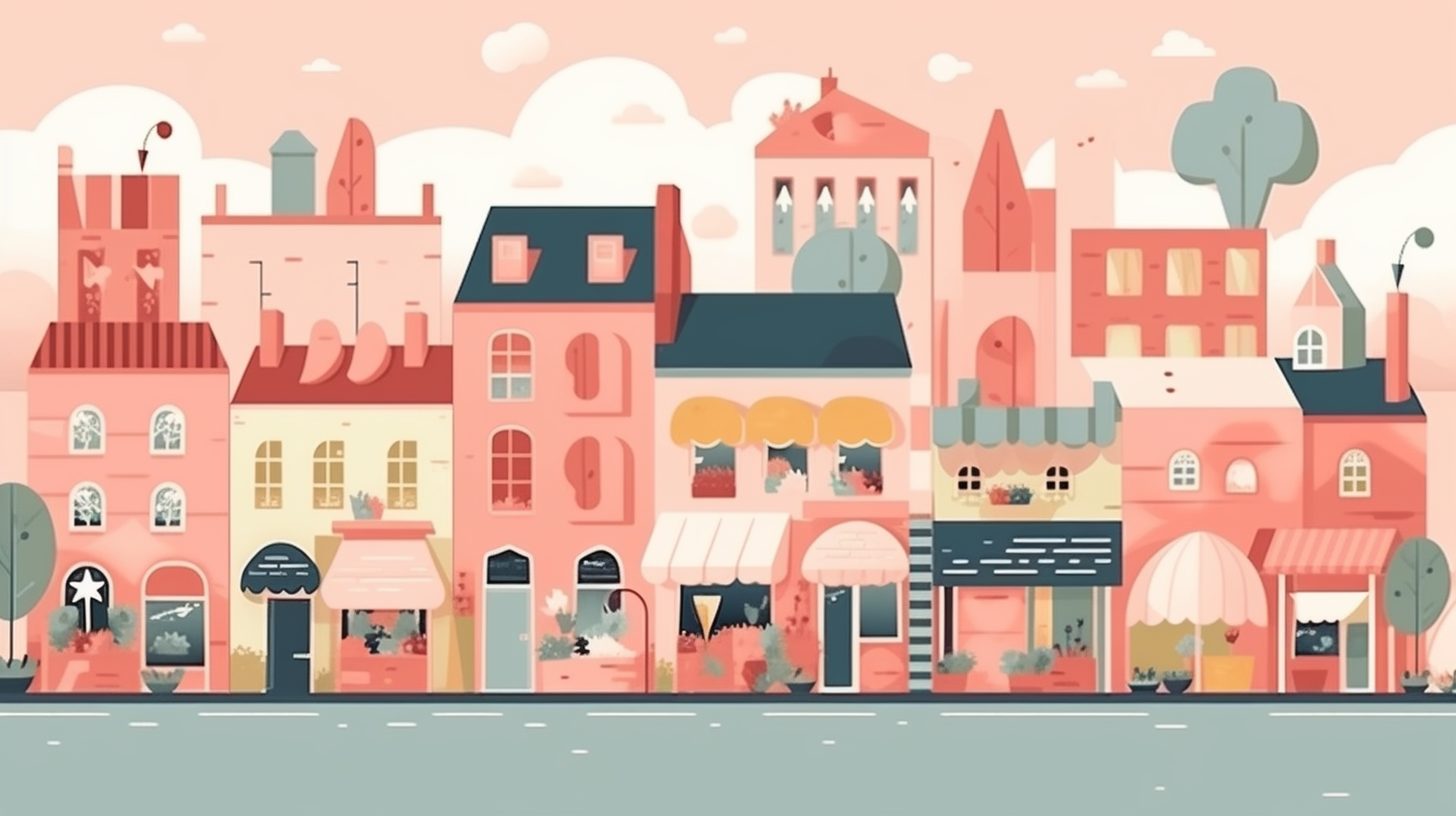 A town market flat illustration for codabase