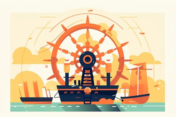 A kubernetes ship wheel flat illustration for codabase