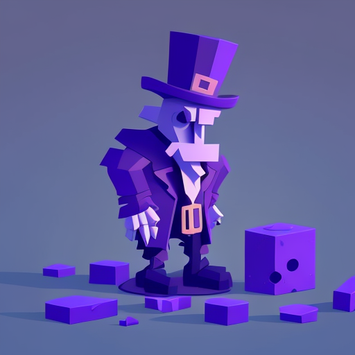 Godot Game engine 3d character in purple for codabase