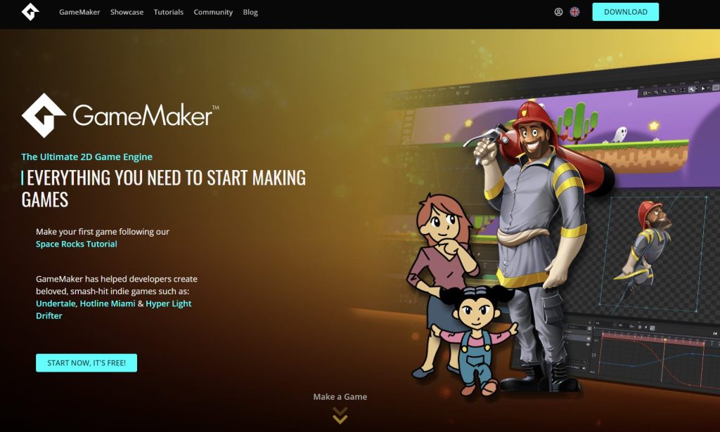 game engines for beginners gamemaker web screenshot codabase