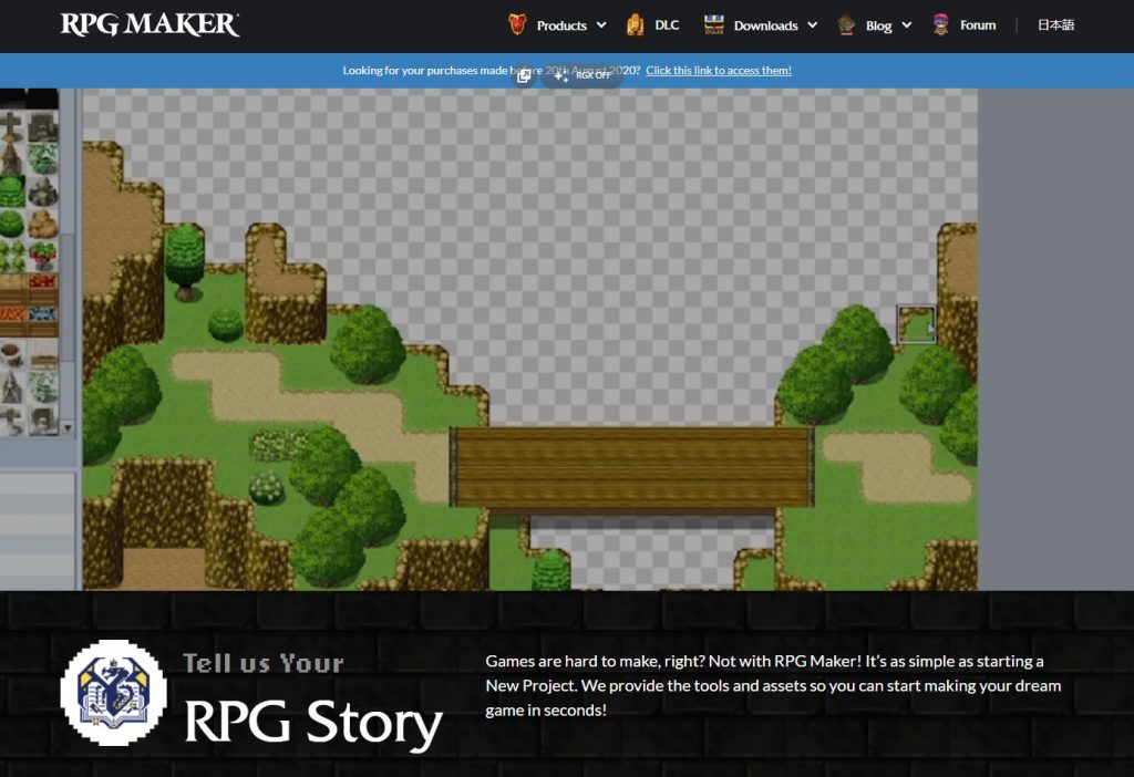 RPG Maker game engines for beginners web screenshot